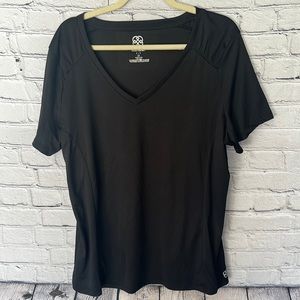 Daisy Fuentes Black Jersey V-Neck Top
